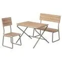 Ensemble de meubles de jardin table, chaise, banc - L'ameublement parfait pour la maison de tes poupées | Stadtlandkind