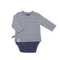 Chemise-body manches longues pour bébé indigo striped