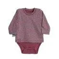 Baby Langarm Shirt-Body bordeaux striped