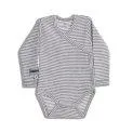 Baby Long Sleeve Swaddle Grey Melange Striped