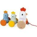 Pull-toy animal chickens with bells