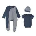 Baby New Born Set 3 Pcs Indigo - Personalizable gift sets, vouchers or something nice for the birth | Stadtlandkind