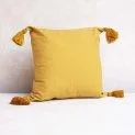 Coussin jaune moutarde