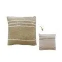 Knitted cushion Duetto Olive - Natural