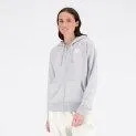 W Essentials Stacked Logo Full Zip Hoodie athletic grey - Hoodies - le vêtement parfait pour la vie quotidienne | Stadtlandkind
