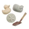 Sand mold trio natural tones - A duck, a choice or even vegetables can now sweeten bath time with serve kids | Stadtlandkind