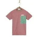T-Shirt à poche Pluto "Birdday Party" Merino Rose foncé, aurores boréales - T-shirts et hauts pour les jours plus chauds en matériaux de haute qualité | Stadtlandkind