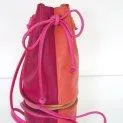 Mini Bucket Bag Color Block Red Pink Beige