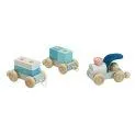 Stacking train Trio Blue - Stacking toys encourage babies' creativity and motor skills | Stadtlandkind