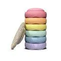 Stapelstein Rainbow pastel + Board confetti pastel_ - Entraîne ton équilibre avec les planches d'équilibre et les balançoires. | Stadtlandkind