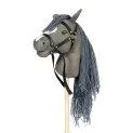 Hobby horse with open mouth gray