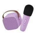 Haut-parleur et microphone sans fil rechargeables Purple Pastel