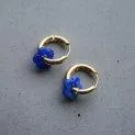 Boucles d'oreilles Hoop Flower bleu - De superbes bijoux pour adultes | Stadtlandkind