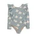 Doves Warm Grey swimsuit - The right swimsuit for your kids with ruffles, stripes or rather an animal print? | Stadtlandkind