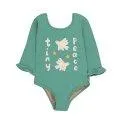 Tiny Peace Emerald swimsuit - The right swimsuit for your kids with ruffles, stripes or rather an animal print? | Stadtlandkind