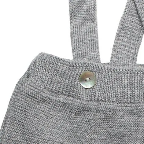 Suspender pants merino wool grey-mélange - frilo swissmade