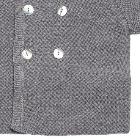 Manteau à capuche en laine de mérinos gris-mélange - frilo swissmade