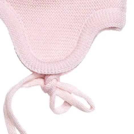 Bonnet en laine de mérinos avec oreilles rose - frilo swissmade