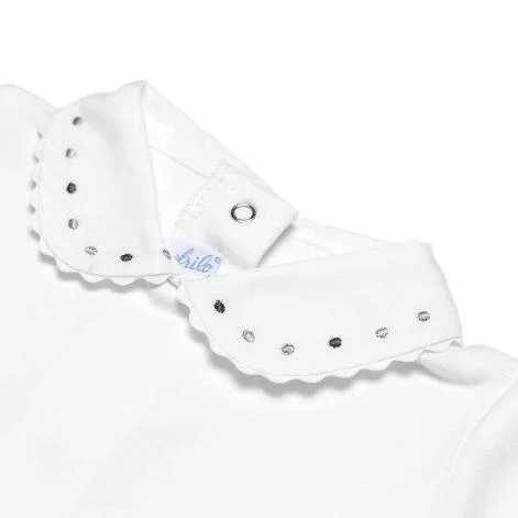 Long sleeve body white with embroidered collar grey, anthracite - frilo swissmade