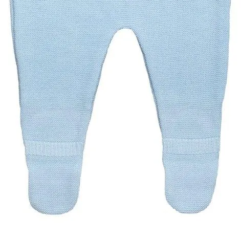 Romper merino wool with feet light blue - frilo swissmade