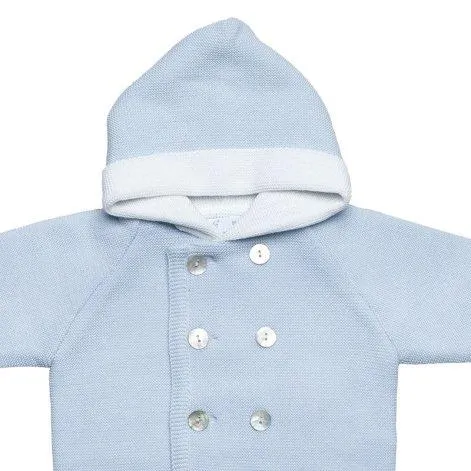 Hooded coat Merino wool light blue - frilo swissmade