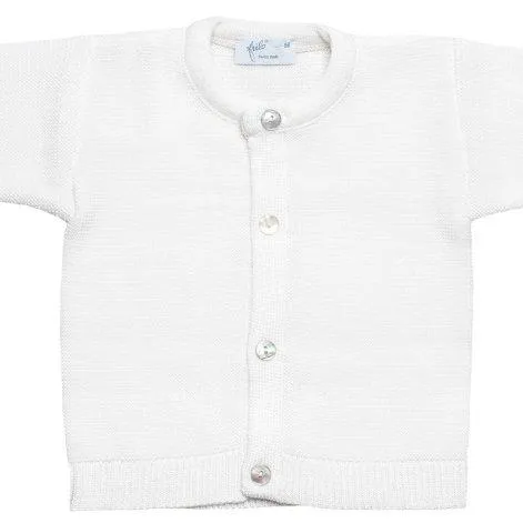 Veste de bébé en laine mérinos laine blanche - frilo swissmade