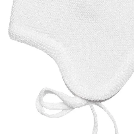 Bonnet en laine de mérinos avec oreilles laine blanche - frilo swissmade