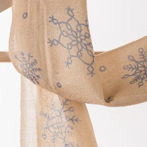 Wool scarf snowflake beige - TGIFW