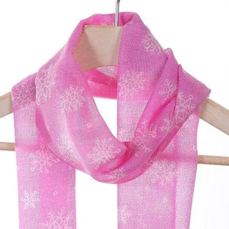 Wool scarf snowflake pink - TGIFW