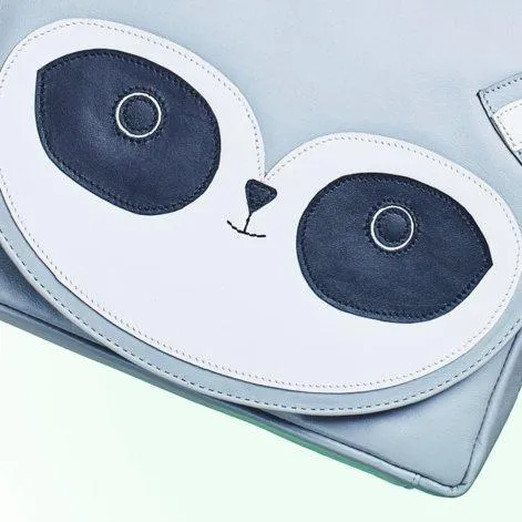 Tasche Wally (Waschbär) mit hellblauem Gurt - Amorina