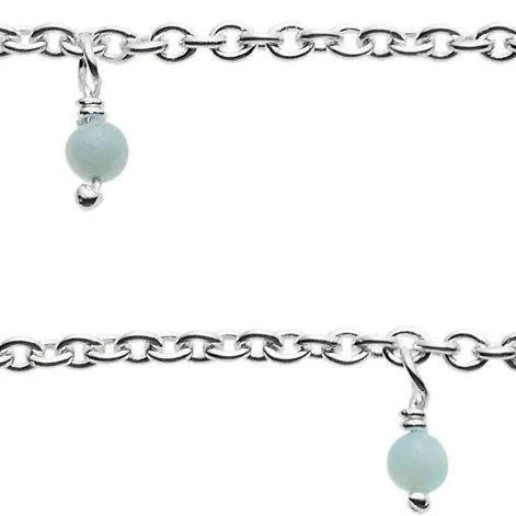 Collier 52cm argent avec 8 pierres Amazonith et pendentif en coquillage - Jewels For You by Sarina Arnold
