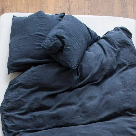 Linus uni, pillow case 65x100 cm indigo - lavie