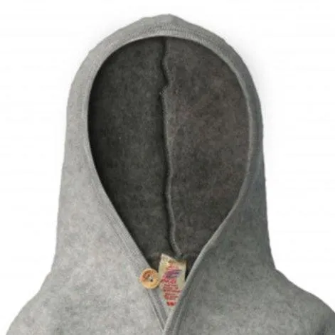 Hooded jacket Merino, light grey melange - Engel Natur