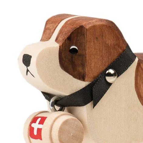 Hund Barry mit Fässchen Holztier Trauffer - Trauffer