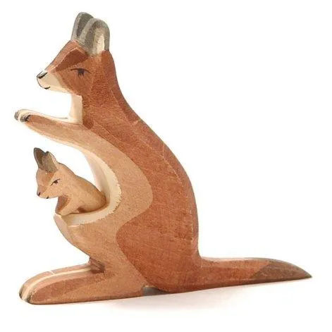 Ostheimer kangaroo with child 2-piece wood - Ostheimer