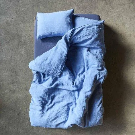 Linus uni, blue, top bed sheet 170x270 - lavie