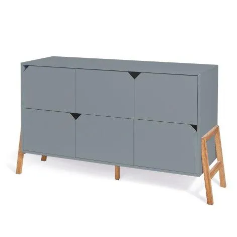 Cabinet with nappy changing unit LOTTA grey - Bisal