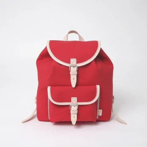 Kids backpack Gorgie red, leather natural - Essl & Rieger 