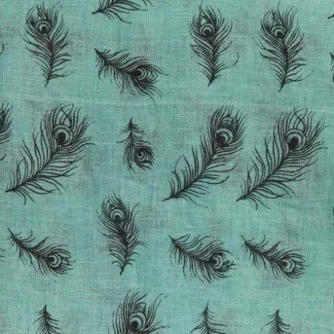 Foulard en lin œil de paon turquoise - TGIFW