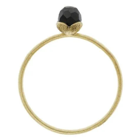 Ring size 50 gold with black stone, shiny - Jewels For You by Sarina Arnold