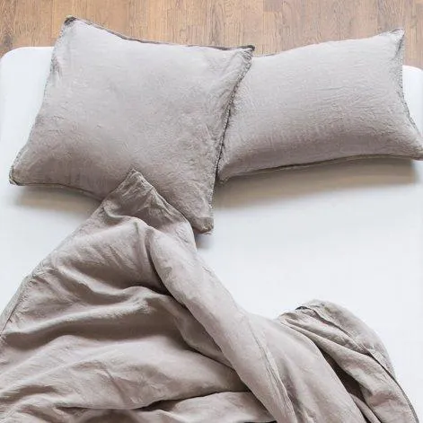 Linus uni, taupe pillow case 40x60 cm - lavie