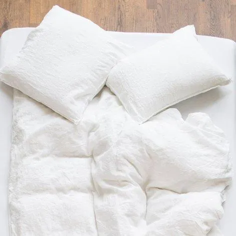 Linus uni, white pillow case 40x60 cm - lavie