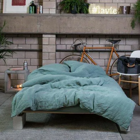 Linus uni, spruce green, pillow case 40x60 - lavie