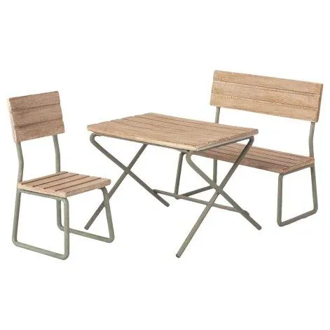 Ensemble de meubles de jardin table, chaise, banc - Maileg
