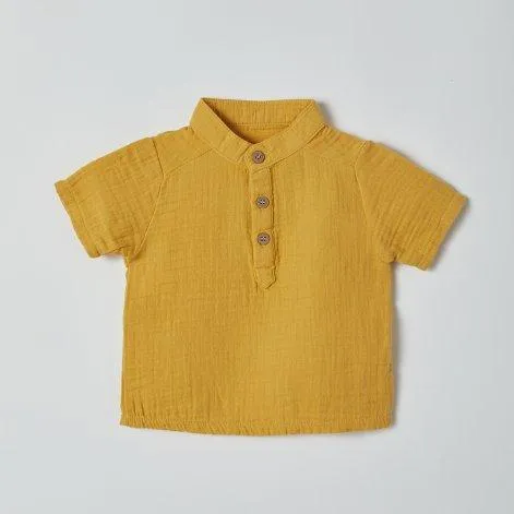 Shirt kurzarm Muslin Mustard - OrganicEra