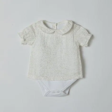 T-Shirt body pour bébé biologique Ecru glitter - OrganicEra