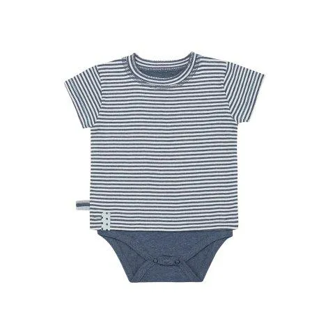 Baby T-Shirt Romper Indigo Striped - OrganicEra