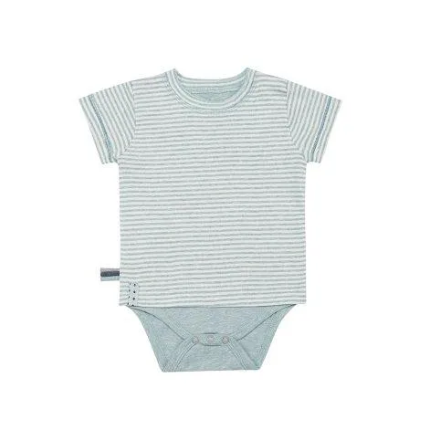 Baby T-Shirt Romper Aqua Striped - OrganicEra
