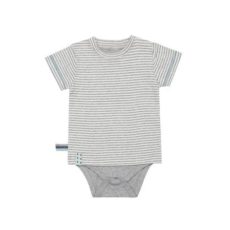 Baby T-Shirt Romper Grey Melange Striped - OrganicEra