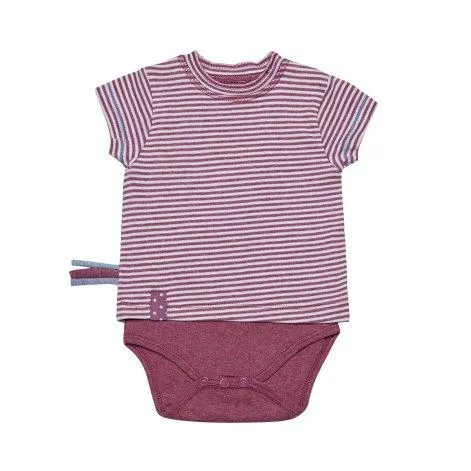 T-Shirt body pour bébé Bordeaux Striped - OrganicEra